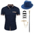 cheap Outfits-Mens 1920s Gangster Shirt with Accessories Set the Great Gatsby Retro Vintage Cosplay Costume Hat Beard Brooch Cane