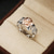voordelige Draagbare accessoires-14k roségouden bloemenring europese en amerikaanse vintage vergulde 925 zilveren split verlovingsring
