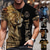 preiswerte Männer Grafik Tshirt-King T-Shirt Mens 3D Shirt For Birthday | Black Summer Polyester | Men&#039;S Unisex Tee Tiger Graphic Prints Crew Neck White Silver+Golden Yellow 3D Outdoor Street