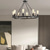 cheap Pendant Lights-LED Pendant Light Vintage Painted Metal Chandelier Lighting, with 6/8/10/12 Lights, Rustic Vintage Farmhouse Chandelier Lighting, Carriage Wheel Pendant, Black