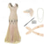 ieftine îmbrăcăminte-Urlați 20 de ani Anii 1920 Rochie de Cocktail Rochie Flapper Rochii Ținute Gatsby Mărime Plus Size Invitat la nuntă Franjuri Ciucure Pentru femei Carnaval Mascaradă Evenimente / Petrecere Bal