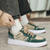 cheap Men&#039;s Sneakers-Men&#039;s Casual Bandana Print Sneakers – Blue and Beige Lace-Up Shoes with Lightweight Sole for Daily Streetwear