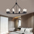 cheap Pendant Lights-LED Pendant Light Vintage Painted Metal Chandelier Lighting, with 6/8/10/12 Lights, Rustic Vintage Farmhouse Chandelier Lighting, Carriage Wheel Pendant, Black