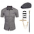 cheap Outfits-Mens 1920s Gangster Shirt with Accessories Set the Great Gatsby Retro Vintage Cosplay Costume Hat Beard Brooch Cane