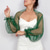 economico impacchi per gli invitati al matrimonio-Bolero in rete Manica lunga a sbuffo Ruffles Vedere attraverso Coprire Shrug Tulle Bolero Abbigliamento da sposa Organza Ospite di nozze Moda Wrap da donna Protezione solare Tutto abbinato Primavera