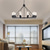 cheap Pendant Lights-LED Pendant Light Vintage Painted Metal Chandelier Lighting, with 6/8/10/12 Lights, Rustic Vintage Farmhouse Chandelier Lighting, Carriage Wheel Pendant, Black
