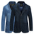 abordables vêtements d&#039;extérieur en jean-Homme Veste en denim Sortie Manteau Casual Quotidien Veste non imprimable Couleur unie Bleu Ciel Bleu Marine