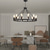 cheap Pendant Lights-LED Pendant Light Vintage Painted Metal Chandelier Lighting, with 6/8/10/12 Lights, Rustic Vintage Farmhouse Chandelier Lighting, Carriage Wheel Pendant, Black