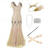 ieftine îmbrăcăminte-Urlați 20 de ani Anii 1920 Rochie de Cocktail Rochie Flapper Rochii Ținute Gatsby Mărime Plus Size Invitat la nuntă Franjuri Ciucure Pentru femei Carnaval Mascaradă Evenimente / Petrecere Bal