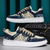 cheap Men&#039;s Sneakers-Men&#039;s Casual Bandana Print Sneakers – Blue and Beige Lace-Up Shoes with Lightweight Sole for Daily Streetwear