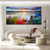 cheap Landscape Paintings-Handmade Oil Paintings Canvas Wall Art Decoration Modern Abstract Colourful Auspicious Clouds Landscape for Living Room Home Decor Rolled Frameless Unstretched Painting
