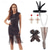 abordables Conjuntos-Vestido flapper de Gatsby de los años 20 con conjunto de accesorios de los años 20, traje de flecos con flecos y lentejuelas para mujer, vestido retro vintage de cosplay para fiesta y noche, vestido de cóctel