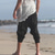 voordelige casual broek-Voor heren Broek Zomerbroek Vrijetijdsbroek Baggy harembroeken Zak Laat het kruis vallen Effen Comfort Zacht Dagelijks Buiten Uitgaan Modieus Casual Zwart Wit