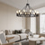 cheap Pendant Lights-LED Pendant Light Vintage Painted Metal Chandelier Lighting, with 6/8/10/12 Lights, Rustic Vintage Farmhouse Chandelier Lighting, Carriage Wheel Pendant, Black