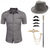 cheap Outfits-Mens 1920s Gangster Shirt with Accessories Set the Great Gatsby Retro Vintage Cosplay Costume Hat Beard Brooch Cane