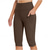 baratos Leggings e collants para ioga-Mulheres Calças de ioga Bolsos laterais Butt Lift Compressão abdominal Cintura Alta Pilates Treino de Ginástica Corrida Legging Capri Calças Côr Sólida Preto Branco Azul Marinho Escuro Esportes