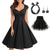 cheap Outfits-Retro Vintage 1950s Rockabilly A-Line Dress Flare Dress Christmas Party Dress Polka Dot Women&#039;s Party / Evening Masquerade Bachelorette Party Adults&#039; Dress Earrings Headwear Spring &amp; Summer