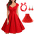 cheap Outfits-Retro Vintage 1950s Rockabilly A-Line Dress Flare Dress Christmas Party Dress Polka Dot Women&#039;s Party / Evening Masquerade Bachelorette Party Adults&#039; Dress Earrings Headwear Spring &amp; Summer