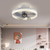 cheap Ceiling Fan Lights-Ceiling Fan with Light Circle Design App &amp; Remote Control Crystal 50cm Dimmable 6 Wind Speeds Modern Ceiling Fan for Bedroom, Living Room, Small Room 110-240V