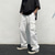 cheap Cargo Pants-Men's Cargo Pants Cargo Trousers Elastic Waist Multi Pocket Solid Color Daily Weekend Streetwear Stylish Black White
