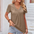 cheap Plain tee-T shirt Tee Women&#039;s Wine Red Black White Solid / Plain Color Pleated Daily Basic Neon &amp; Bright V Neck S
