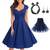 cheap Outfits-Retro Vintage 1950s Rockabilly A-Line Dress Flare Dress Christmas Party Dress Polka Dot Women&#039;s Party / Evening Masquerade Bachelorette Party Adults&#039; Dress Earrings Headwear Spring &amp; Summer