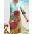 cheap Print Dresses-Women‘s Casual Dress Ethnic Dress Shift Dress Midi Dress Leopard Black White Half Sleeve Floral Print Summer Spring V Neck Basic Daily Vacation Weekend 2023 S M L XL XXL 3XL