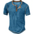 billige Casual T-shirts til mænd-Herre Vaffel Henley skjorte T-Shirts Ternet Henley udendørs Afslappet Kortærmet Knap Tøj Mode Designer Bekvem