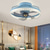 cheap Ceiling Fan Lights-Ceiling Fan with Light Circle Design App &amp; Remote Control Crystal 50cm Dimmable 6 Wind Speeds Modern Ceiling Fan for Bedroom, Living Room, Small Room 110-240V