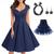 cheap Outfits-Retro Vintage 1950s Rockabilly A-Line Dress Flare Dress Christmas Party Dress Polka Dot Women&#039;s Party / Evening Masquerade Bachelorette Party Adults&#039; Dress Earrings Headwear Spring &amp; Summer