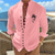 abordables camisas de lino para hombre-Hombre Algodón Camisa camisa de lino Árbol de coco Estampados Estampado Manga Larga Escote Chino Blanco, Rosa, Azul Piscina Camisa Exterior Calle Casual