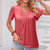 cheap Plain tee-T shirt Tee Women&#039;s Wine Red Black White Solid / Plain Color Pleated Daily Basic Neon &amp; Bright V Neck S