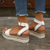 tanie Espadryle-damskie białe sandały na platformie espadryle z paskiem na kostkę i ćwiekami do letnich i codziennych stylizacji