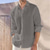 cheap Men&#039;s Linen Shirts-Men&#039;s Linen Shirt Shirt Casual Shirt Summer Shirt Beach Shirt White Blue Gray Long Sleeve Plain Lapel Spring &amp; Summer Casual Daily Clothing Apparel