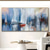 cheap Abstract Paintings-Handmade Oil Painting Canvas Wall Art Decoration Abstract  Seascape Painting Color Sailboat for Home Decor Rolled Frameless Unstretched Painting