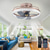 cheap Ceiling Fan Lights-Ceiling Fan with Light Circle Design App &amp; Remote Control Crystal 50cm Dimmable 6 Wind Speeds Modern Ceiling Fan for Bedroom, Living Room, Small Room 110-240V