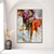 cheap Abstract Paintings-Oil Painting 100% Handmade Hand Painted Wall Art On Canvas Abstract Knife Painting Landscape Yellow Red For Home Decoration Decor Rolled Canvas No Frame Unstretched