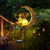 cheap Landscape Lights-Solar Lights Fairy Moon Shape Garden Lights Outdoor Metal Solar Garden Lights Waterproof LED Glass Ball Outdoor Lights Fairy Figures Elf Garden Solar Light Decoration Patio Path Lawn Halloween Christmas