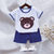 cheap Sets-2 Pieces Toddler Boys T-shirt &amp; Shorts Outfit Animal Cartoon Bear Short Sleeve Cotton Set Outdoor Neutral Daily Basic Summer Spring 3-7 Years Short set 30-RABBIT rabbit. Short set 35-Happy Niu Niu