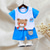 cheap Sets-2 Pieces Toddler Boys T-shirt &amp; Shorts Outfit Animal Cartoon Bear Short Sleeve Cotton Set Outdoor Neutral Daily Basic Summer Spring 3-7 Years Short set 30-RABBIT rabbit. Short set 35-Happy Niu Niu