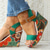 voordelige Vakantiesandalen-Dames boho bloemen wedge sandalen – open teen platform design met verstelbare bandjes voor casual zomeroutfits