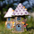 cheap Landscape Lights-Craft Miniature House Solar Powered Led Light Garden Fairy Outdoor Walkway Sun Flower Resin Cottage Village Lamp Decoration