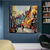 cheap Landscape Paintings-Handmade Hand Painted Oil Painting Wall Rainy Days Painting Original Rain Urban Art Umbrella Art Oil Paintings Abstract Artwork Decor Rolled Canvas No Frame Unstretched