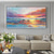 cheap Landscape Paintings-Pure Hand painted Sunset Sea Sky Ocean Beach Landscape Colorful Abstract Wall Art Extra Large Panoramic Oil Painting On Canvas