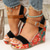 voordelige Vakantiesandalen-Dames boho bloemen wedge sandalen – open teen platform design met verstelbare bandjes voor casual zomeroutfits