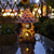 cheap Landscape Lights-Craft Miniature House Solar Powered Led Light Garden Fairy Outdoor Walkway Sun Flower Resin Cottage Village Lamp Decoration