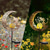cheap Landscape Lights-Solar Lights Fairy Moon Shape Garden Lights Outdoor Metal Solar Garden Lights Waterproof LED Glass Ball Outdoor Lights Fairy Figures Elf Garden Solar Light Decoration Patio Path Lawn Halloween Christmas