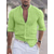 cheap Men&#039;s Linen Shirts-10% Linen Men&#039;s Shirt Linen Shirt Maroon Black White Long Sleeve Solid Color Band Collar Street Daily Clothing Apparel