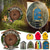 cheap Garden Sculptures&amp;Statues-Miniature Fairy Gnome Door Figurines Elf Home For Yard Art Garden Tree Sculpture Decor Statues Decor Fairy Outdoor Garden