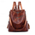 cheap Fashion Backpacks-Women&#039;s Leather Multi-Function Backpack - Large Capacity, Anti-Theft Back to School Bag in Brown and Black